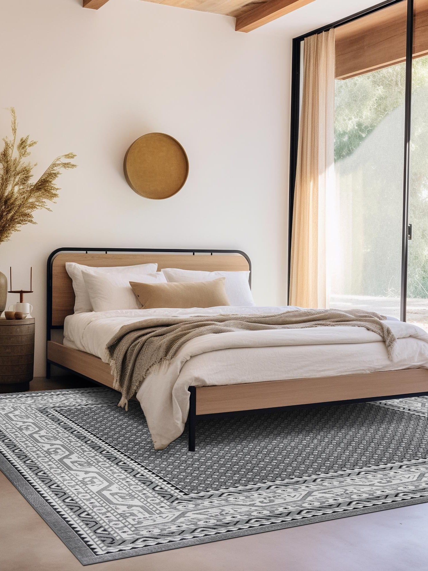 Gray 5' 3 x 5' 3 Williamsburg Square Area Rug 100% Polypropylene With Cotton Backing Durable Easy Clean Stain Resistant Carpet for Sale at Rug Engine