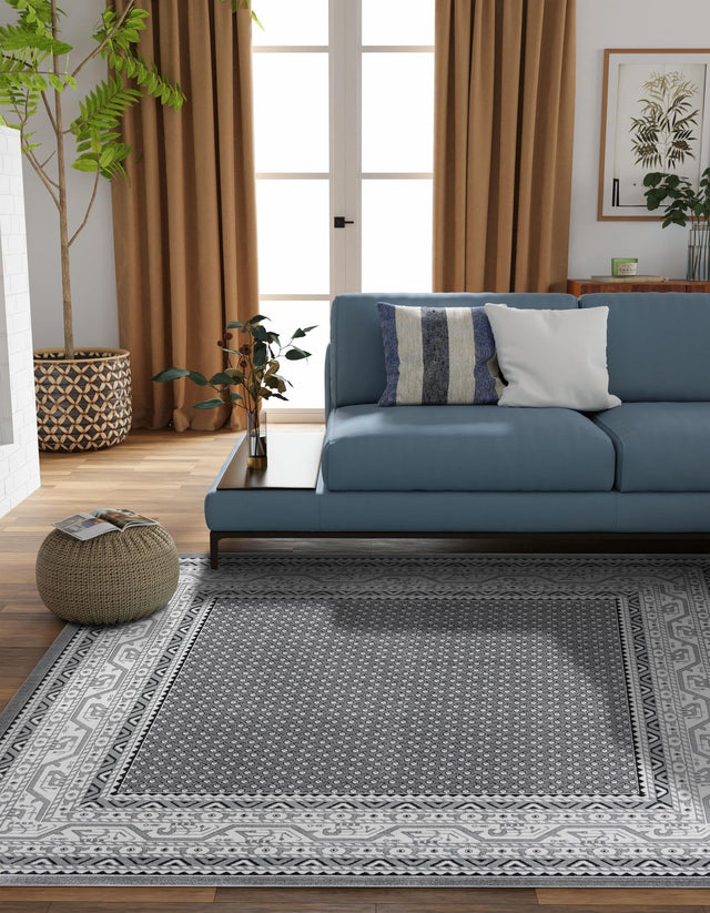 Gray 12' x 12' Williamsburg Square Area Rug 100% Polypropylene With Cotton Backing Durable Easy Clean Stain Resistant Carpet for Sale at Rug Engine