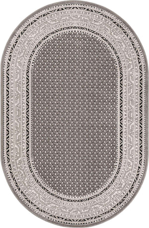 Gray 5' 3 x 8' Williamsburg Oval Area Rug 100% Polypropylene With Cotton Backing Durable Easy Clean Stain Resistant Carpet for Sale at Rug Engine