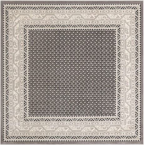 Gray 7' 10 x 7' 10 Williamsburg Square Area Rug 100% Polypropylene With Cotton Backing Durable Easy Clean Stain Resistant Carpet for Sale at Rug Engine