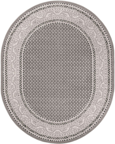 Gray 7' 10 x 10' Williamsburg Oval Area Rug 100% Polypropylene With Cotton Backing Durable Easy Clean Stain Resistant Carpet for Sale at Rug Engine