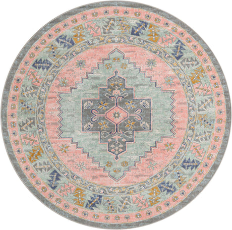 Pink 7' 10 x 7' 10 Whitney Round Area Rug