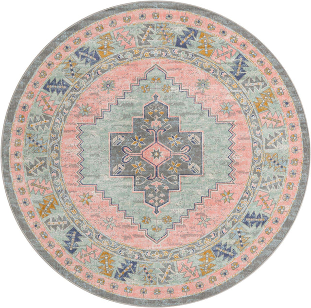 Pink 7' 10 x 7' 10 Whitney Round Area Rug