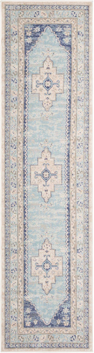 Sky blue 2' 7 x 10' Whitney Runner Area Rug