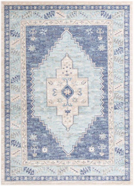 Sky blue 7' 10 x 11' Whitney Rectangle Area Rug