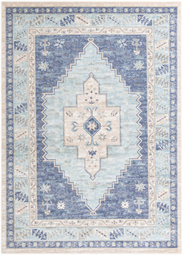 Sky blue 7' 10 x 11' Whitney Rectangle Area Rug