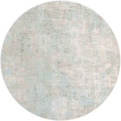 Teal 7' 10 x 7' 10 Lotus Round Area Rug 100% Polypropylene Modern Contemporary Colorful Carpet Easy Clean for Living Room, Kitchen, Dining, Office for Sale at Rug Engine
