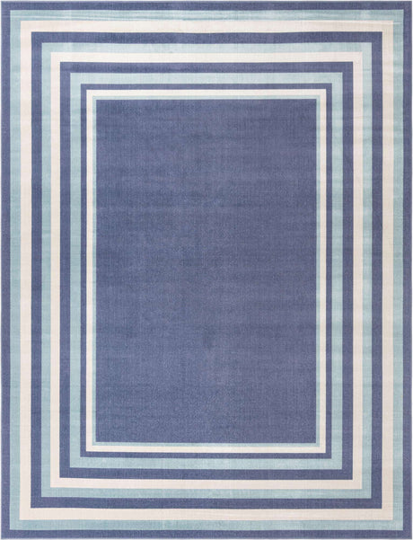 Blue 10' x 13' 1 Lotus Rectangle Area Rug 100% Polypropylene Modern Contemporary Colorful Carpet Easy Clean for Living Room, Kitchen, Dining, Office for Sale at Rug Engine