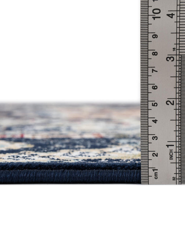 Navy Blue 2' 7 x 10' Narenj Runner Area Rug 85% Polypropylene & 15% Polyester Traditional Classic Carpet for Living, Dining, Bedrooms, Office for Sale at Rug Engine