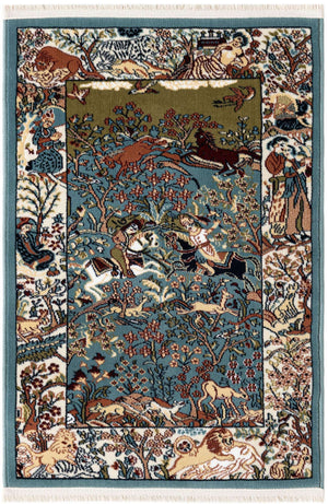 Blue 2' x 3' 1 Narenj Rectangle Area Rug 85% Polypropylene & 15% Polyester Traditional Classic Carpet for Living, Dining, Bedrooms, Office for Sale at Rug Engine