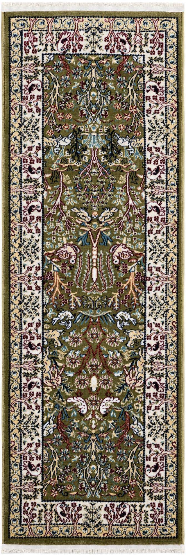Green 2' x 6' 1 Narenj Runner Area Rug 85% Polypropylene & 15% Polyester Traditional Classic Carpet for Living, Dining, Bedrooms, Office for Sale at Rug Engine