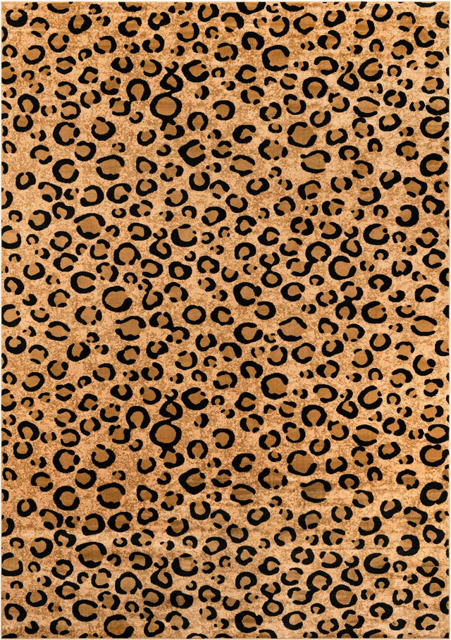 Light Brown 10' x 14' 1 Wildlife Rectangle Area Rug Animal Print Safari Jungle Inspired Carpet for Unique Modern Interior Design for Sale at Rug Engine