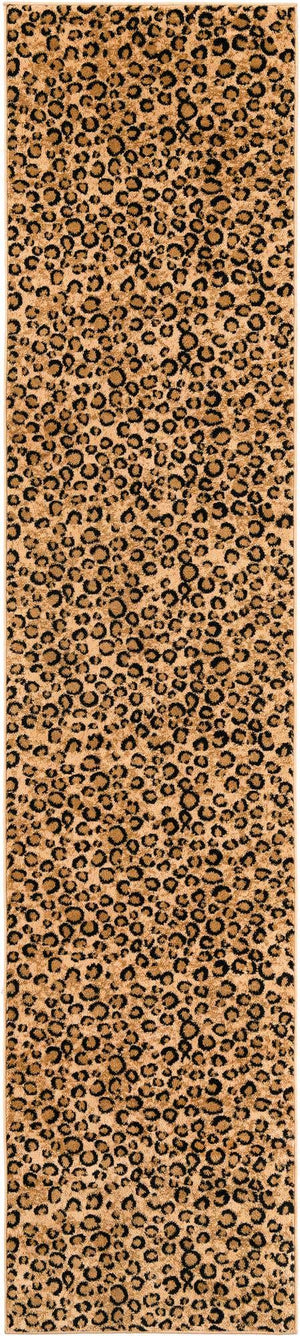 Light Brown 2' 7 x 12' Wildlife Runner Area Rug Animal Print Safari Jungle Inspired Carpet for Unique Modern Interior Design for Sale at Rug Engine