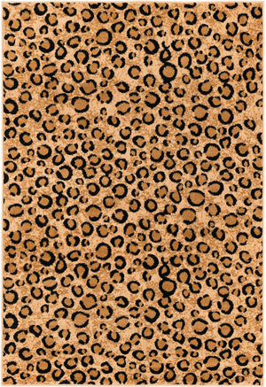 Light Brown 4' 1 x 6' 1 Wildlife Rectangle Area Rug Animal Print Safari Jungle Inspired Carpet for Unique Modern Interior Design for Sale at Rug Engine