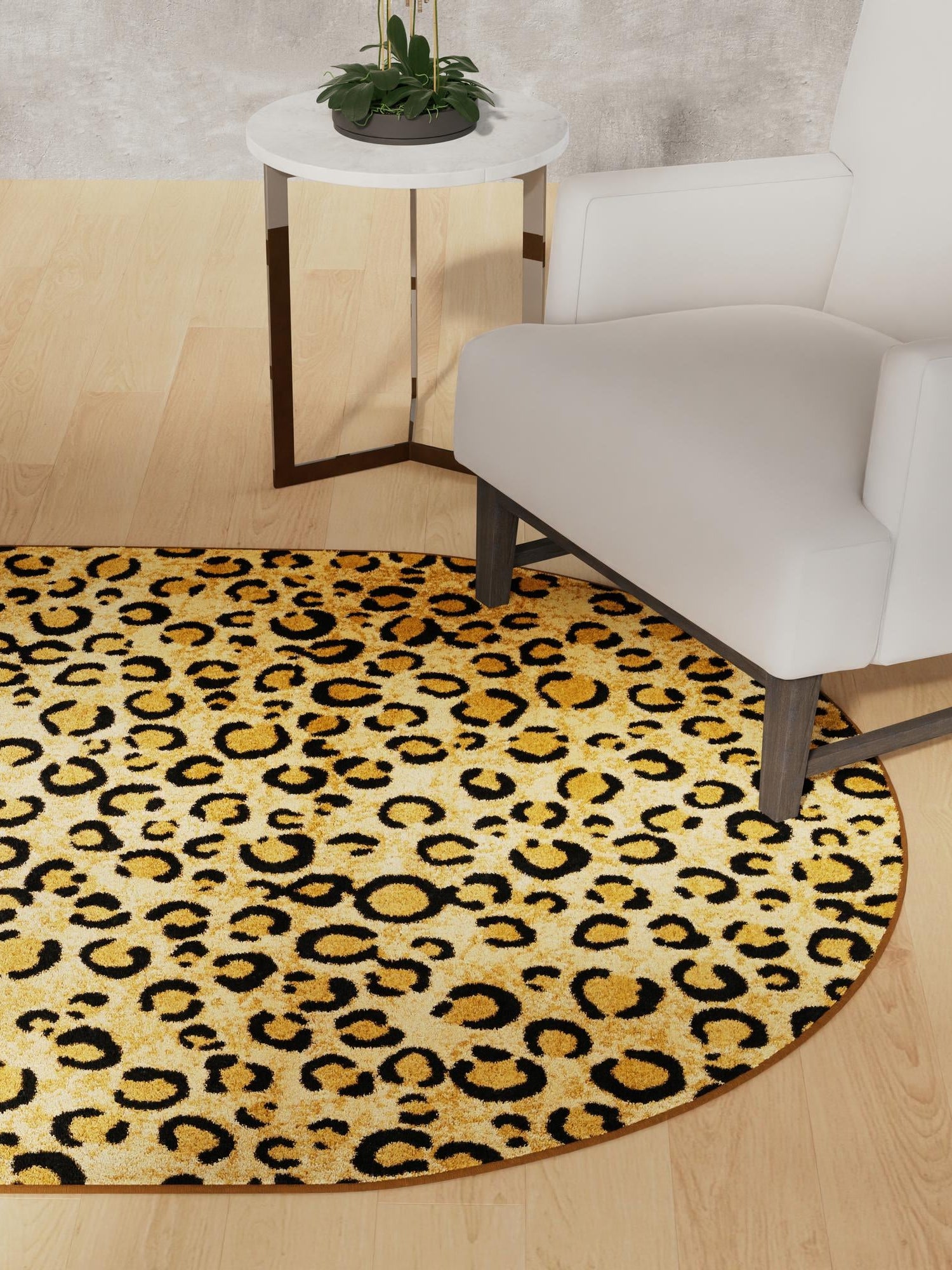 Light Brown 5' 3 x 8' Wildlife Oval Area Rug Animal Print Safari Jungle Inspired Carpet for Unique Modern Interior Design for Sale at Rug Engine