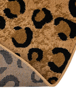 Light Brown 5' 3 x 8' Wildlife Oval Area Rug Animal Print Safari Jungle Inspired Carpet for Unique Modern Interior Design for Sale at Rug Engine
