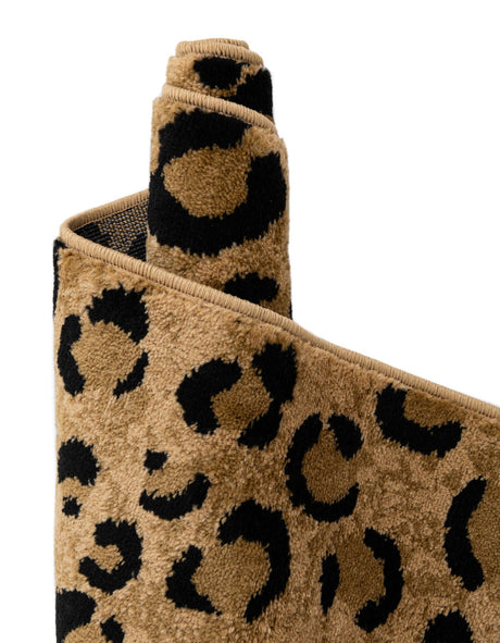 Light Brown 5' 3 x 8' Wildlife Oval Area Rug Animal Print Safari Jungle Inspired Carpet for Unique Modern Interior Design for Sale at Rug Engine