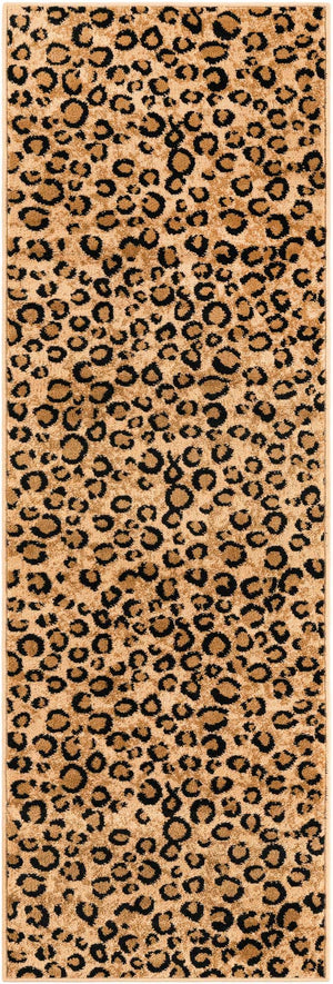 Light Brown 2' x 6' 1 Wildlife Runner Area Rug Animal Print Safari Jungle Inspired Carpet for Unique Modern Interior Design for Sale at Rug Engine