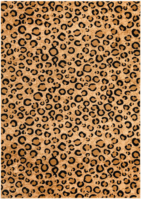 Light Brown 7' 10 x 11' Wildlife Rectangle Area Rug Animal Print Safari Jungle Inspired Carpet for Unique Modern Interior Design for Sale at Rug Engine