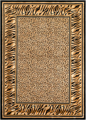 Light Brown 10' x 14' 1 Wildlife Rectangle Area Rug Animal Print Safari Jungle Inspired Carpet for Unique Modern Interior Design for Sale at Rug Engine
