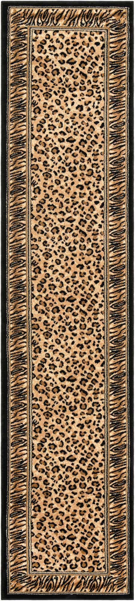 Light Brown 2' 7 x 12' Wildlife Runner Area Rug Animal Print Safari Jungle Inspired Carpet for Unique Modern Interior Design for Sale at Rug Engine