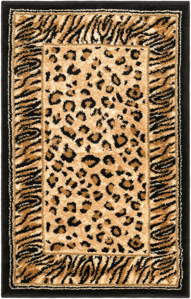 Light Brown 2' x 3' 1 Wildlife Rectangle Area Rug Animal Print Safari Jungle Inspired Carpet for Unique Modern Interior Design for Sale at Rug Engine
