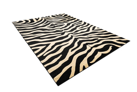 Black 10' x 14' 1 Wildlife Rectangle Area Rug Animal Print Safari Jungle Inspired Carpet for Unique Modern Interior Design for Sale at Rug Engine