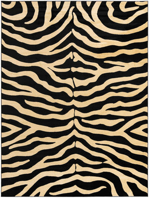 Black 10' x 14' 1 Wildlife Rectangle Area Rug Animal Print Safari Jungle Inspired Carpet for Unique Modern Interior Design for Sale at Rug Engine