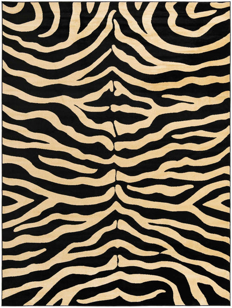 Black 10' x 14' 1 Wildlife Rectangle Area Rug Animal Print Safari Jungle Inspired Carpet for Unique Modern Interior Design for Sale at Rug Engine