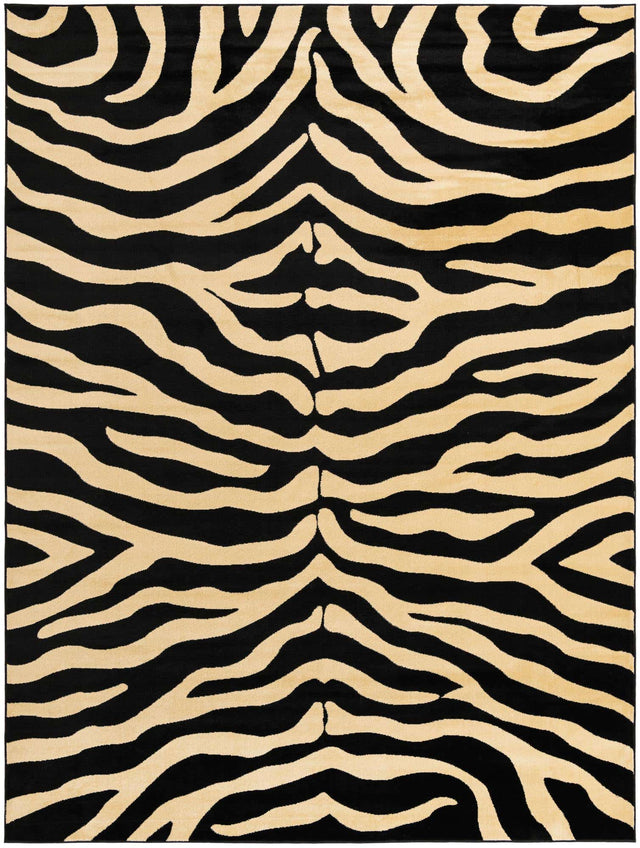 Black 10' x 14' 1 Wildlife Rectangle Area Rug Animal Print Safari Jungle Inspired Carpet for Unique Modern Interior Design for Sale at Rug Engine