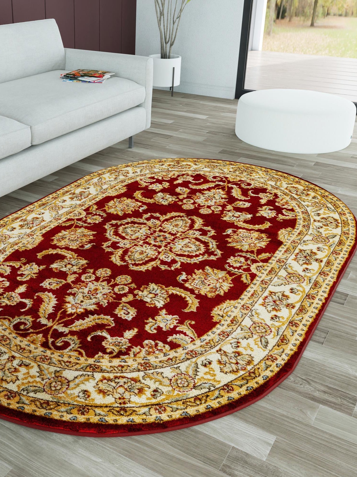 Red 4' 1 x 6' 1 Voyage Oval Area Rug