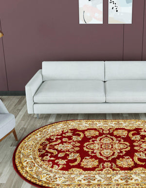 Red 5' 3 x 8' Voyage Oval Area Rug