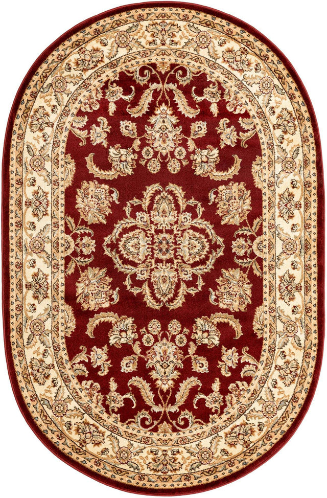 Red 5' 3 x 8' Voyage Oval Area Rug