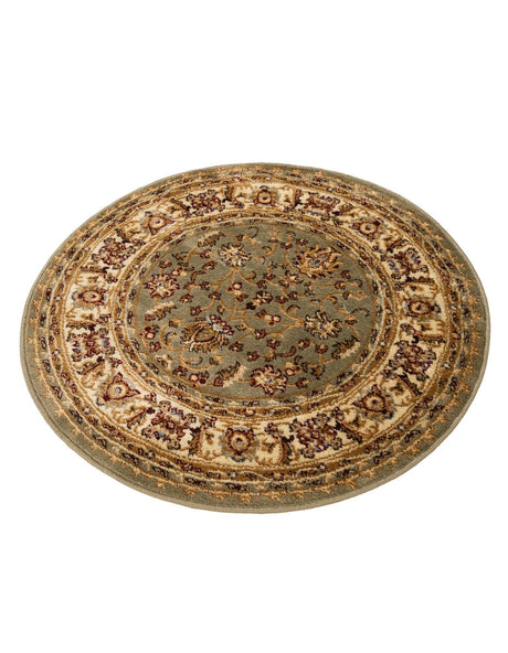 Grass Green 3' 3 x 3' 3 Voyage Round Area Rug Persian Inspired Classic Traditional Design Durable Carpet Mat for Home Interior Design for Sale at Rug Engine