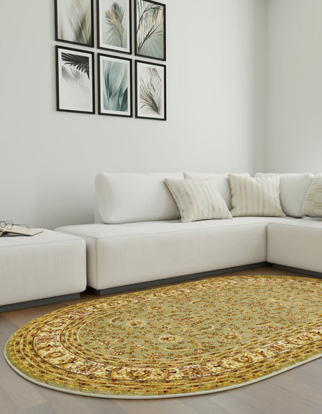 Green 5' 3 x 8' Voyage Oval Area Rug Persian Inspired Classic Traditional Design Durable Carpet Mat for Home Interior Design for Sale at Rug Engine