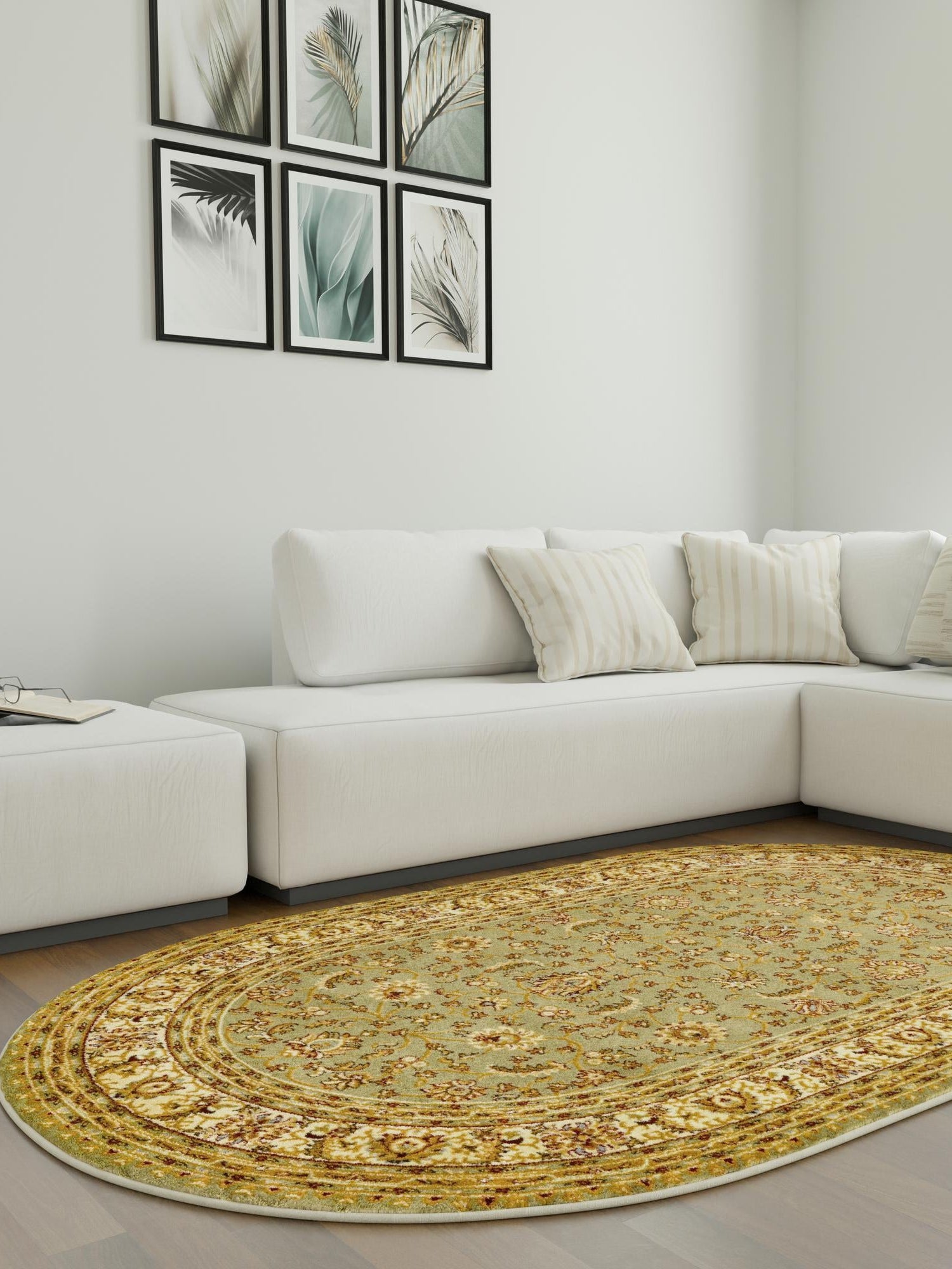 Green 4' 1 x 6' 1 Voyage Oval Area Rug