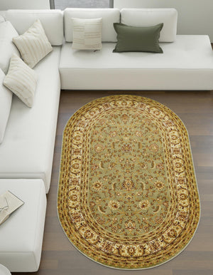 Green 5' 3 x 8' Voyage Oval Area Rug