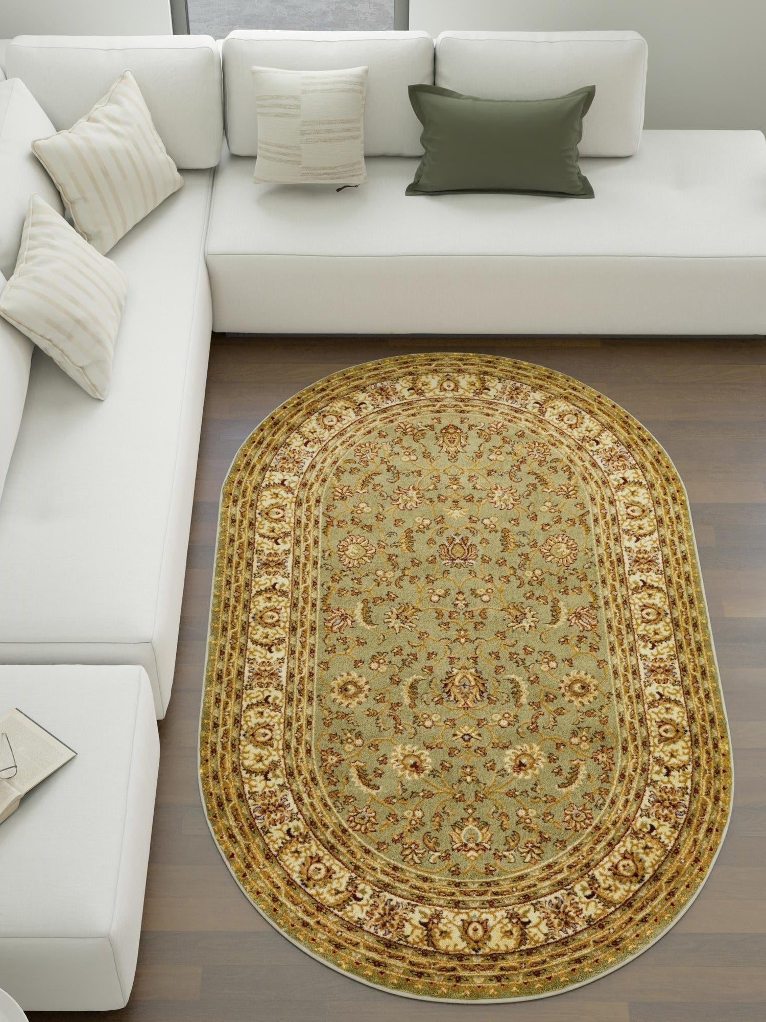 Green 4' 1 x 6' 1 Voyage Oval Area Rug