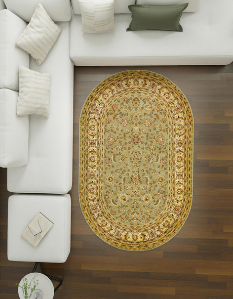 Green 5' 3 x 8' Voyage Oval Area Rug Persian Inspired Classic Traditional Design Durable Carpet Mat for Home Interior Design for Sale at Rug Engine