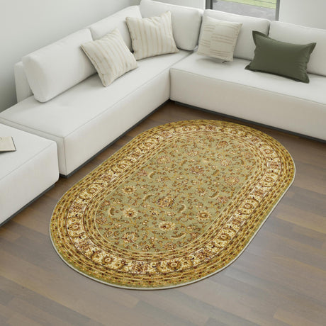 Green 5' 3 x 8' Voyage Oval Area Rug Persian Inspired Classic Traditional Design Durable Carpet Mat for Home Interior Design for Sale at Rug Engine