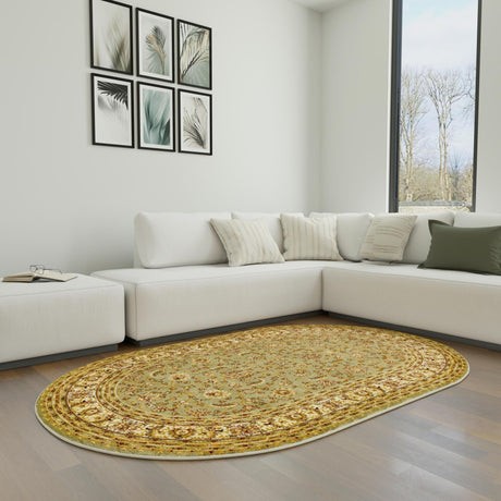 Green 5' 3 x 8' Voyage Oval Area Rug Persian Inspired Classic Traditional Design Durable Carpet Mat for Home Interior Design for Sale at Rug Engine