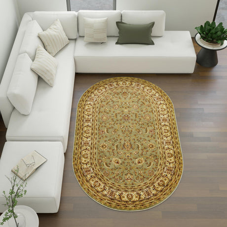 Green 5' 3 x 8' Voyage Oval Area Rug Persian Inspired Classic Traditional Design Durable Carpet Mat for Home Interior Design for Sale at Rug Engine
