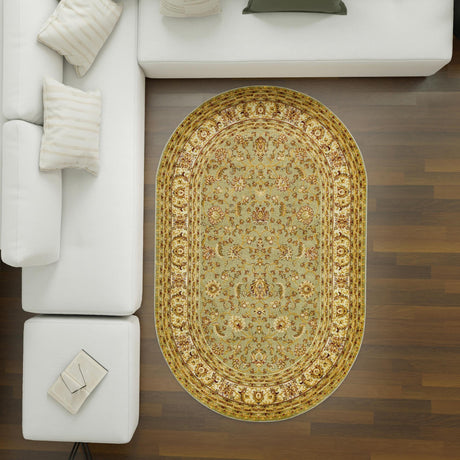 Green 5' 3 x 8' Voyage Oval Area Rug Persian Inspired Classic Traditional Design Durable Carpet Mat for Home Interior Design for Sale at Rug Engine