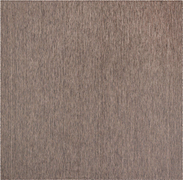 Light Brown 10' x 10' Outdoor Solid Square Area Rug Weather Resistant for Patio, Deck, Terrace, Balcony, Porch 100% Polypropylene Minimalist Waterproof Carpet for Sale at Rug Engine