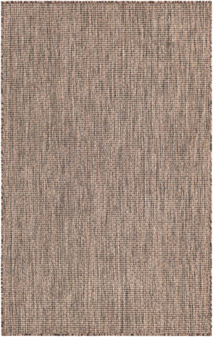 Light Brown 3' 1 x 5' 3 Outdoor Solid Rectangle Area Rug Weather Resistant for Patio, Deck, Terrace, Balcony, Porch 100% Polypropylene Minimalist Waterproof Carpet for Sale at Rug Engine
