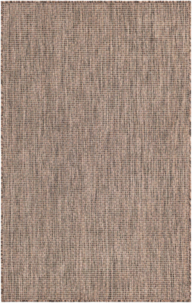 Light Brown 3' 1 x 5' 3 Outdoor Solid Rectangle Area Rug Weather Resistant for Patio, Deck, Terrace, Balcony, Porch 100% Polypropylene Minimalist Waterproof Carpet for Sale at Rug Engine