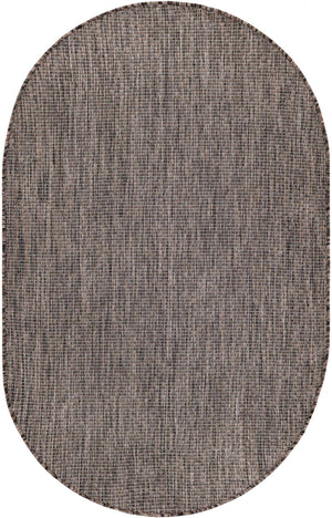 Light Brown 3' 1 x 5' 3 Outdoor Solid Oval Area Rug Weather Resistant for Patio, Deck, Terrace, Balcony, Porch 100% Polypropylene Minimalist Waterproof Carpet for Sale at Rug Engine