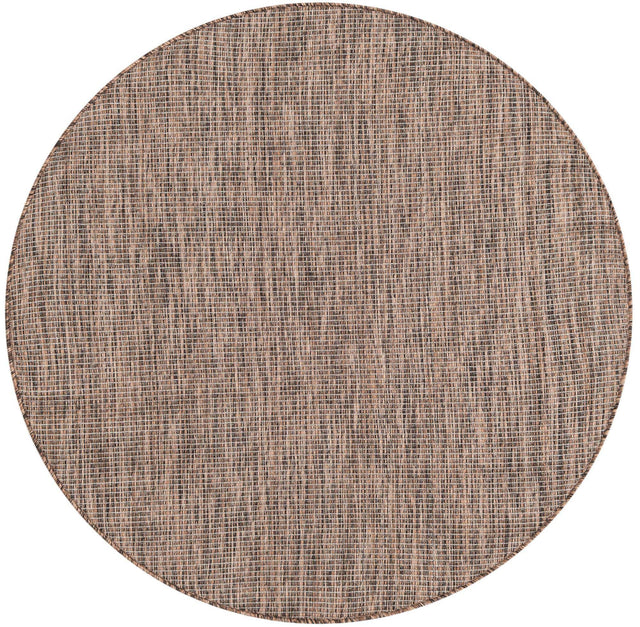Light Brown 4' 1 x 4' 1 Outdoor Solid Round Area Rug Weather Resistant for Patio, Deck, Terrace, Balcony, Porch 100% Polypropylene Minimalist Waterproof Carpet for Sale at Rug Engine