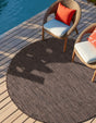 Light Brown 4' 1 x 4' 1 Outdoor Solid Round Area Rug Weather Resistant for Patio, Deck, Terrace, Balcony, Porch 100% Polypropylene Minimalist Waterproof Carpet for Sale at Rug Engine