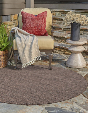 Light Brown 6' 1 x 6' 1 Outdoor Solid Round Area Rug Weather Resistant for Patio, Deck, Terrace, Balcony, Porch 100% Polypropylene Minimalist Waterproof Carpet for Sale at Rug Engine